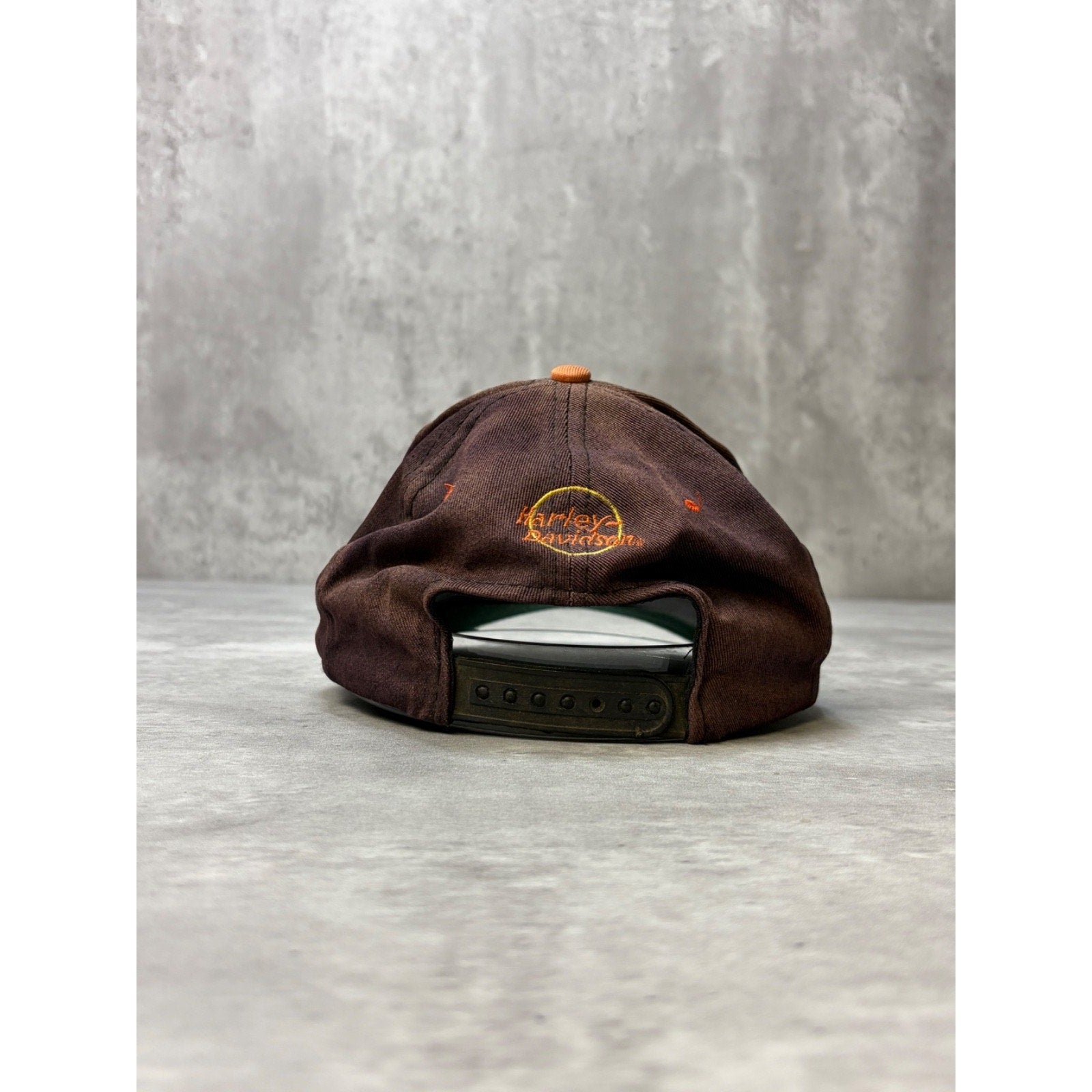 Vintage 90s Harley Davidson Embroidered Logo Spellout Snapback Hat OSFA