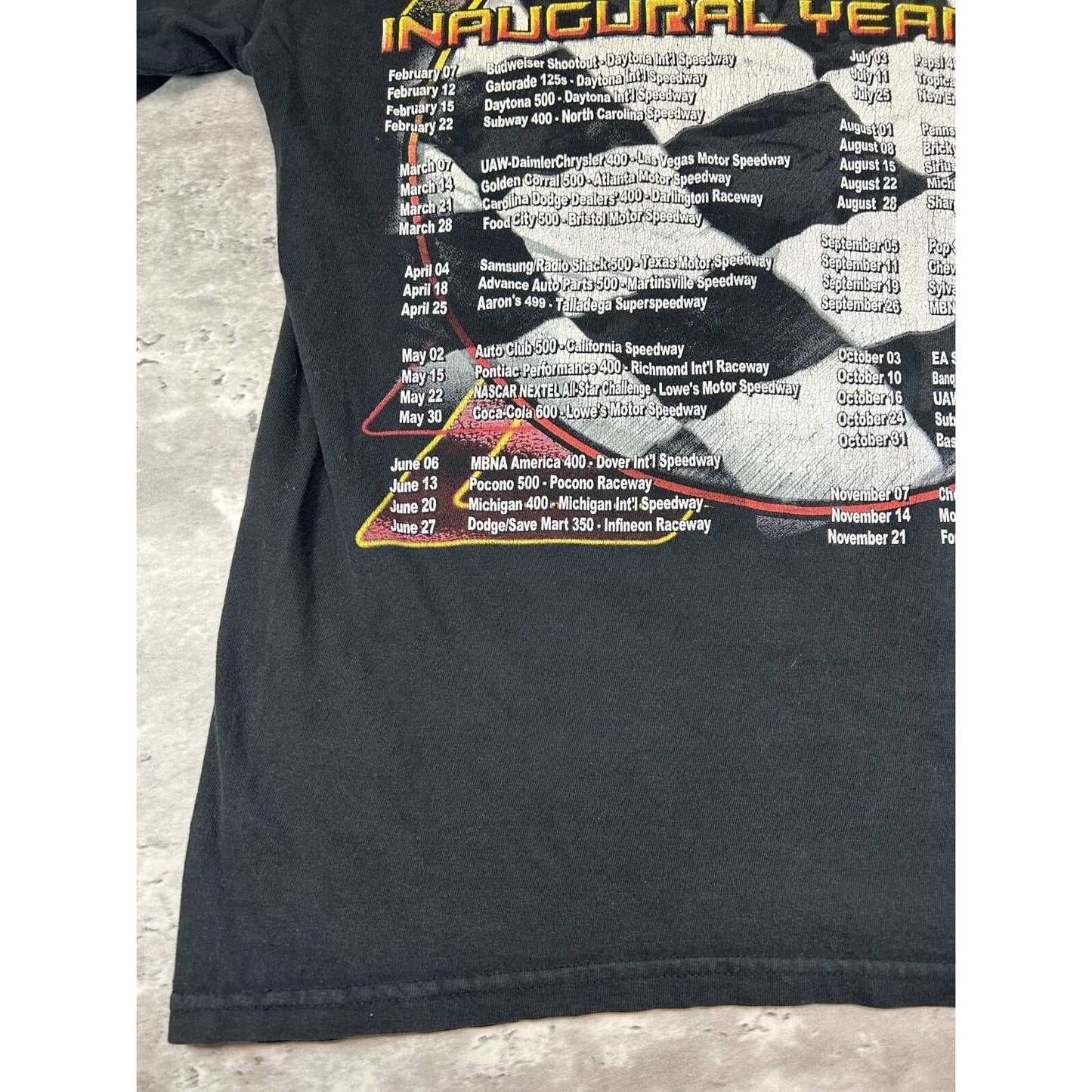 Vintage 2004 Nascar Nextel Inaugural Year Racing Graphic T-Shirt Size Medium