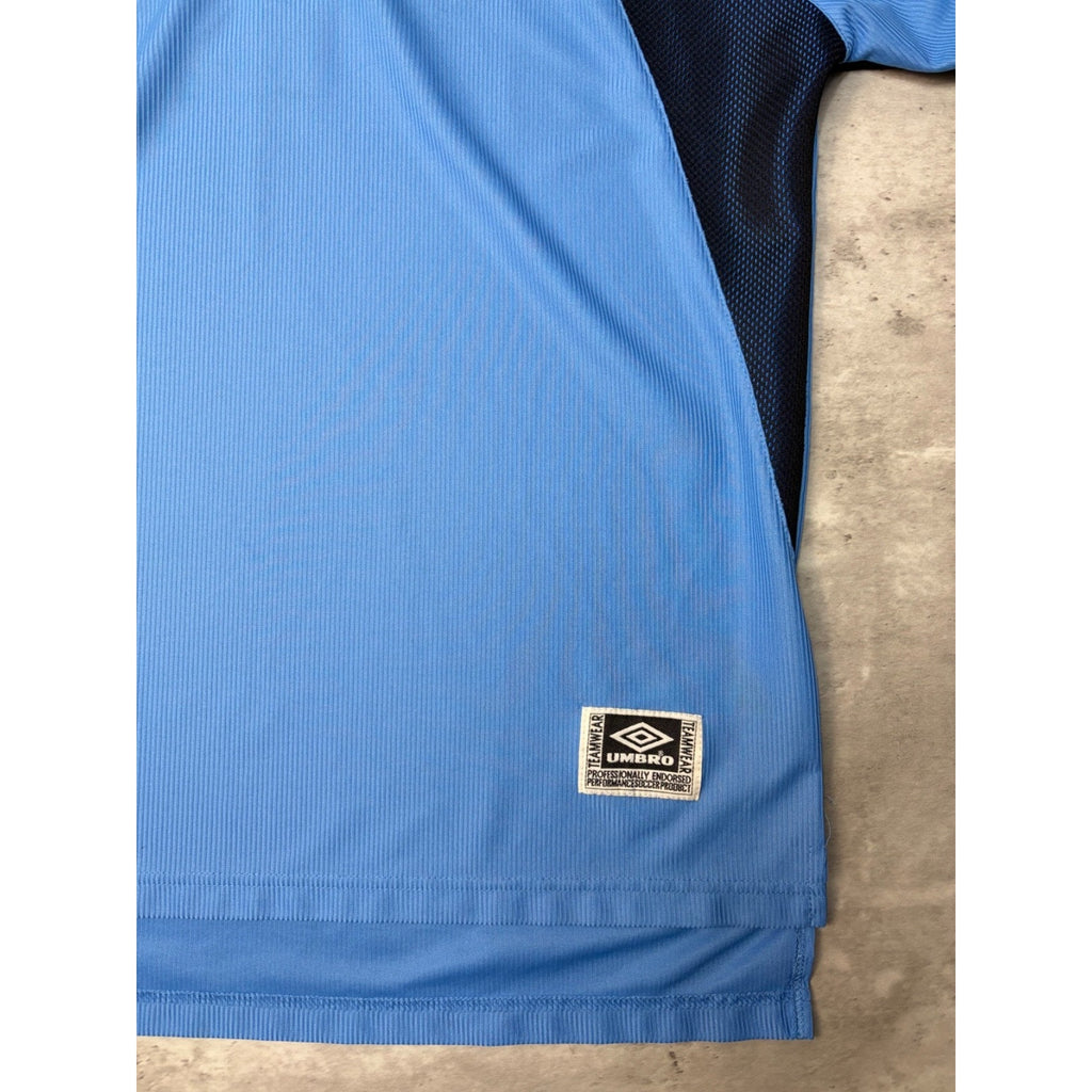 Vintage Umbro 1/4 Zip Embroidered Logo Keeper Soccer Jersey Size Large