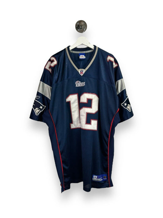 Tom Brady #12 New England Patriots NFL Football Reebok Jersey Size 2XL