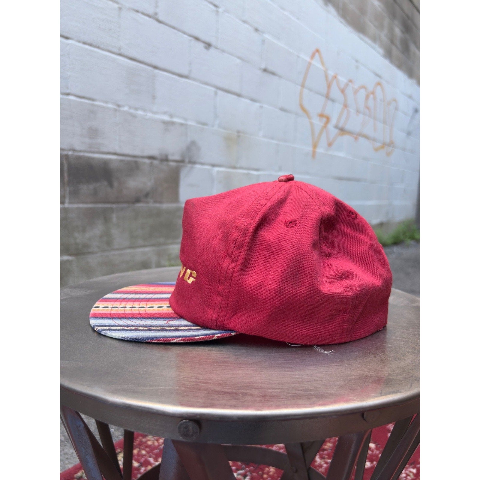 Vintage 90s Boeing Embroidered Spellout Snapback Hat OSFA