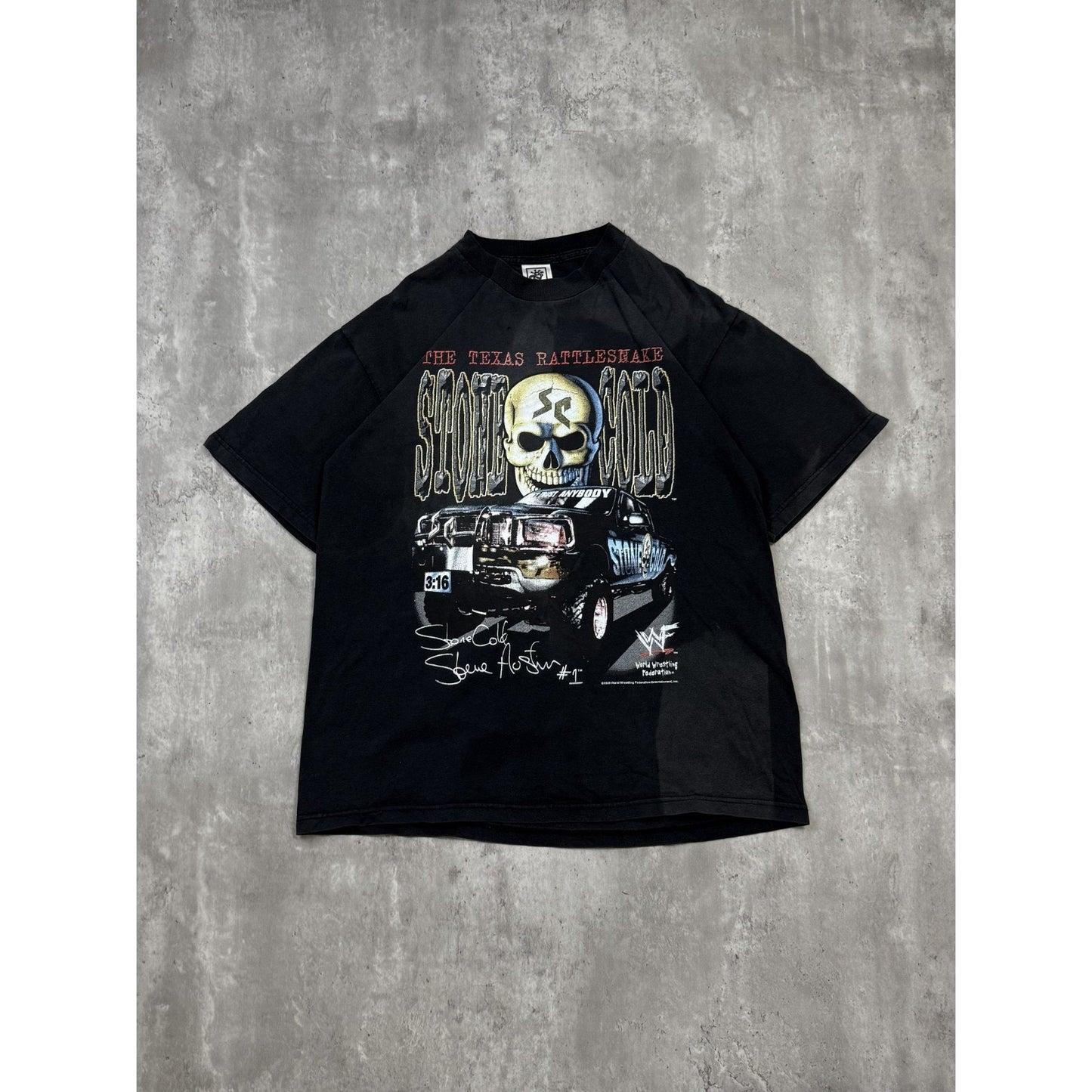Vintage 1999 WWF Stone Cold The Texaas Rattlesnake T-Shirt Size Large