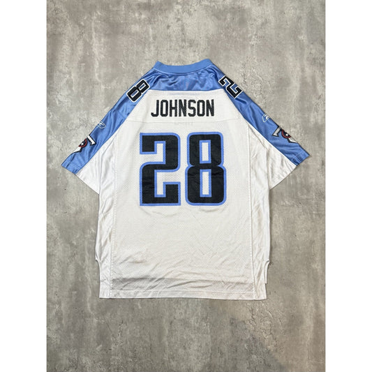 Vintage Chris Johnson #28 Tennessee Titans NFL Reebok Football Jersey Size Large
