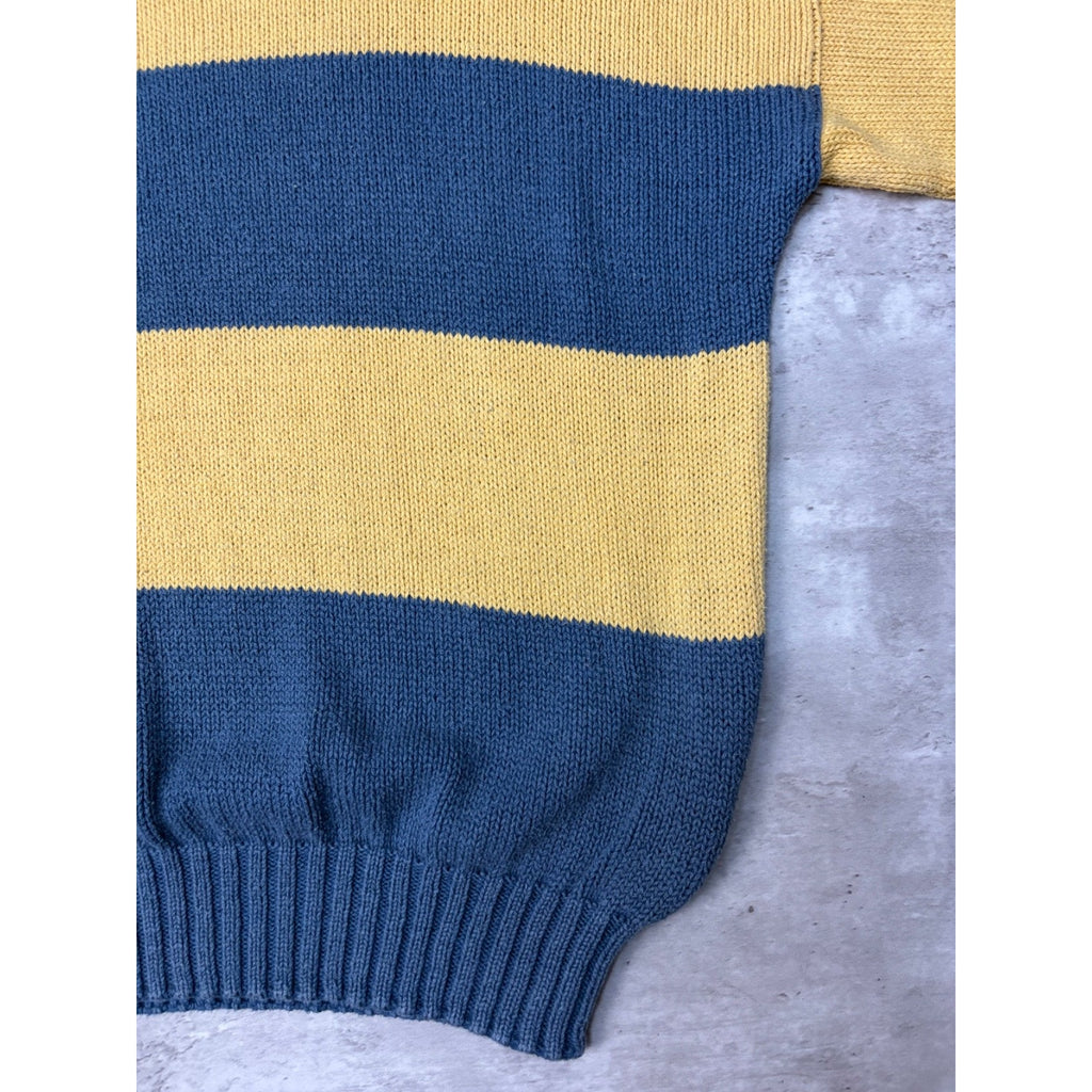 Vintage 90s Authentic Issue Striped Pullover Ribbed Knit Sweater Size Medium