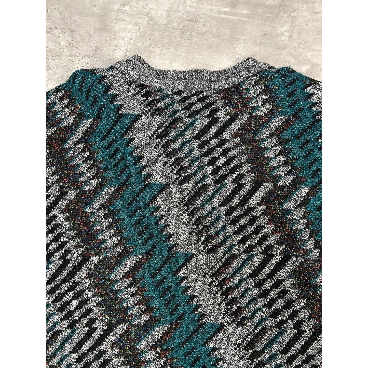 Vintage 90s Daniel Henry Abstract Pattern Knit Sweater Size Large