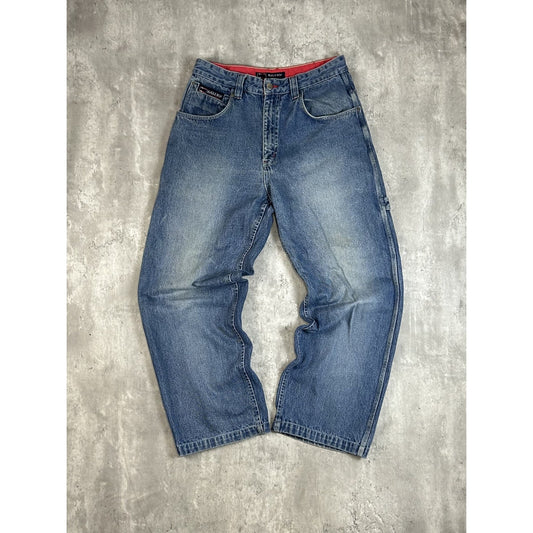 Vintage Y2K Bugle Boys Baggy Fit Medium Wash Denim Carpenter Pants Size 32 Blue