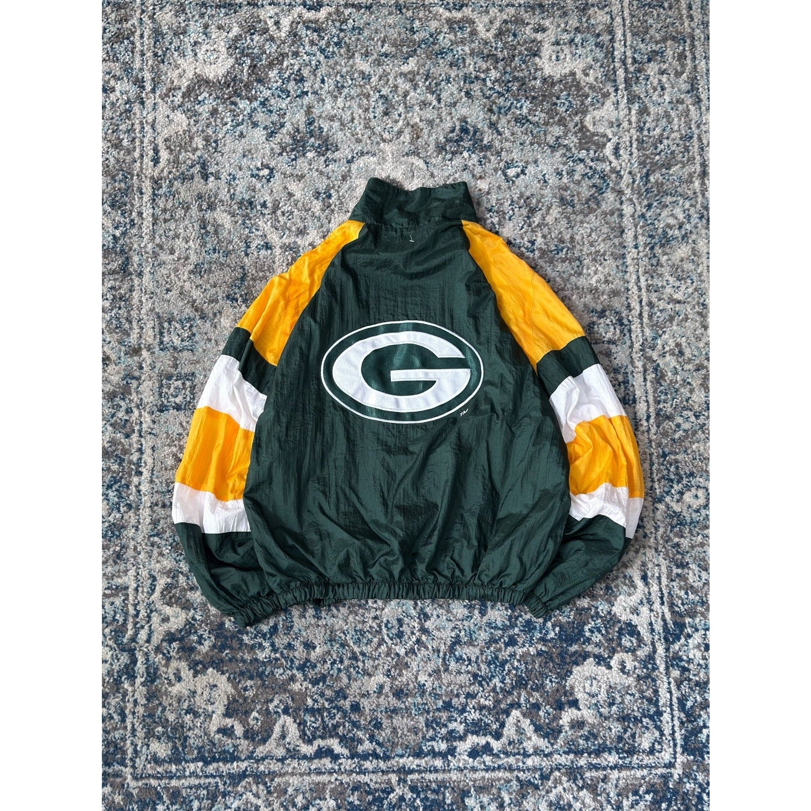 Vintage Green Bay Packers NFL Embroidered Spellout Windbreaker Jacket Size Large