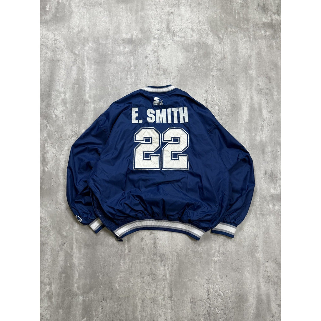 VTG 90s Emmitt Smith #22 Dallas Cowboys NFL Starter Windbreaker Jacket Sz Large