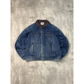 Vintage 80s Saddle King Blanket Lined Western Denim Trucker Jacket Size Large