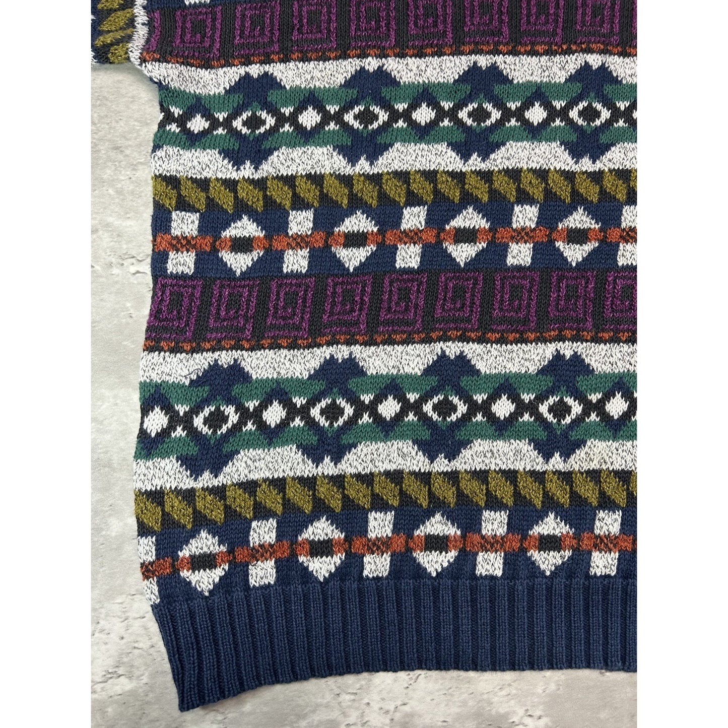 Vintage 80s/90s Etchings Abstract Striped Pullover Knit Sweater Size Large