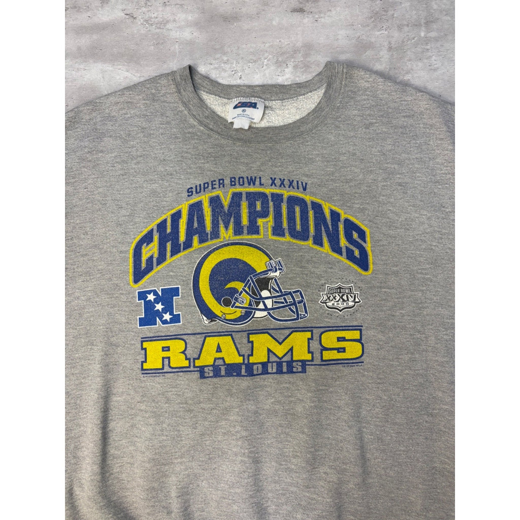 2000 St. Louis Rams NFL Super Bowl XXXIV Champions Graphic Sweatshirt Size XL