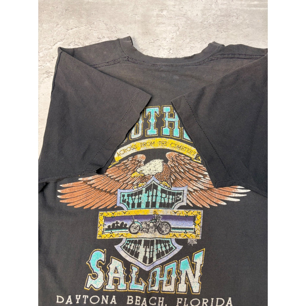 Vintage 90s Boothill Saloon Daytona Beach Eagle Graphic T-Shirt Size Large