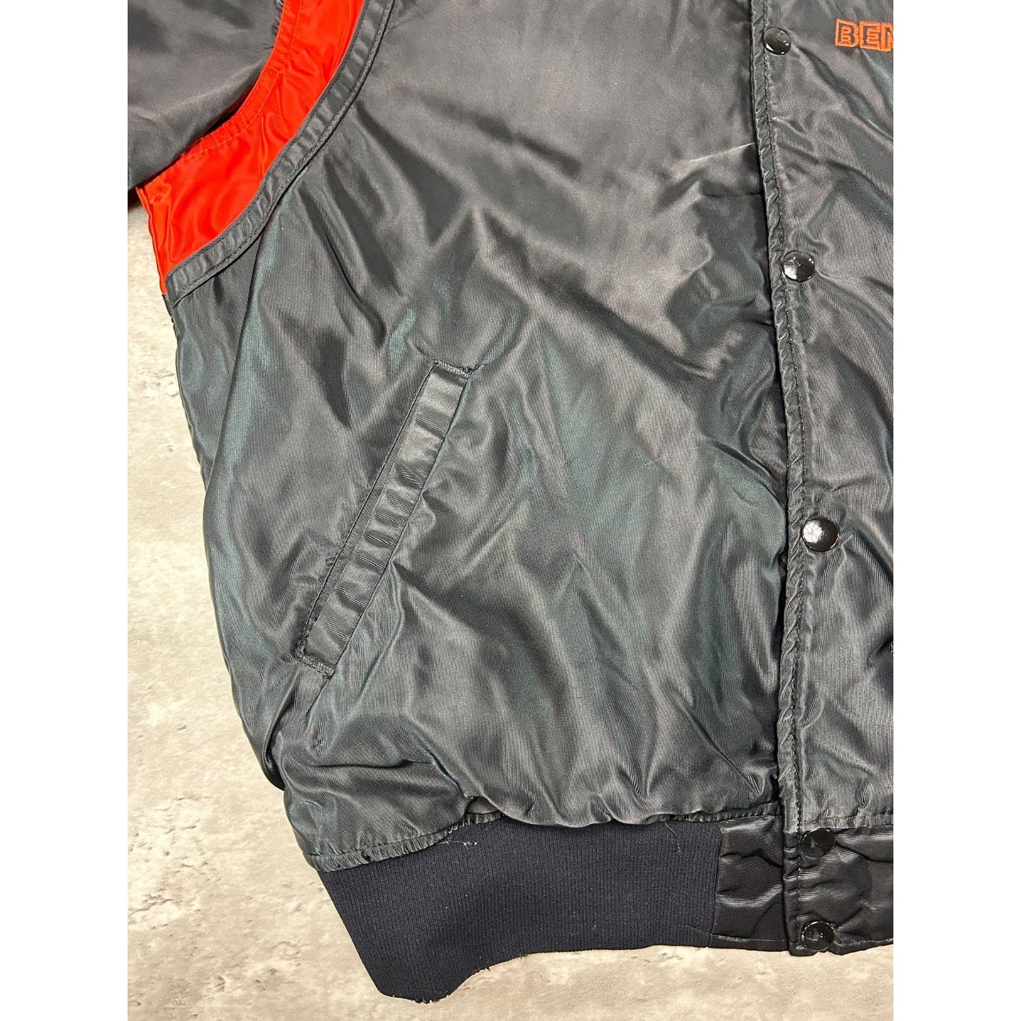 Vintage 90s Cincinnati Bengals NFL Starter Satin Bomber Jacket Size XL