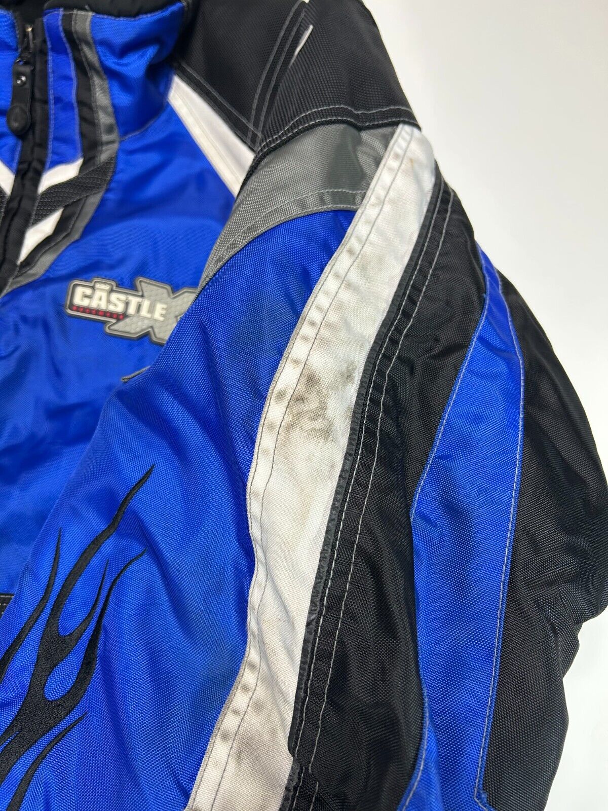 Vintage CastleX Race Wear Quilted Lined Full Zip Snowmobiling Jacket Size Medium