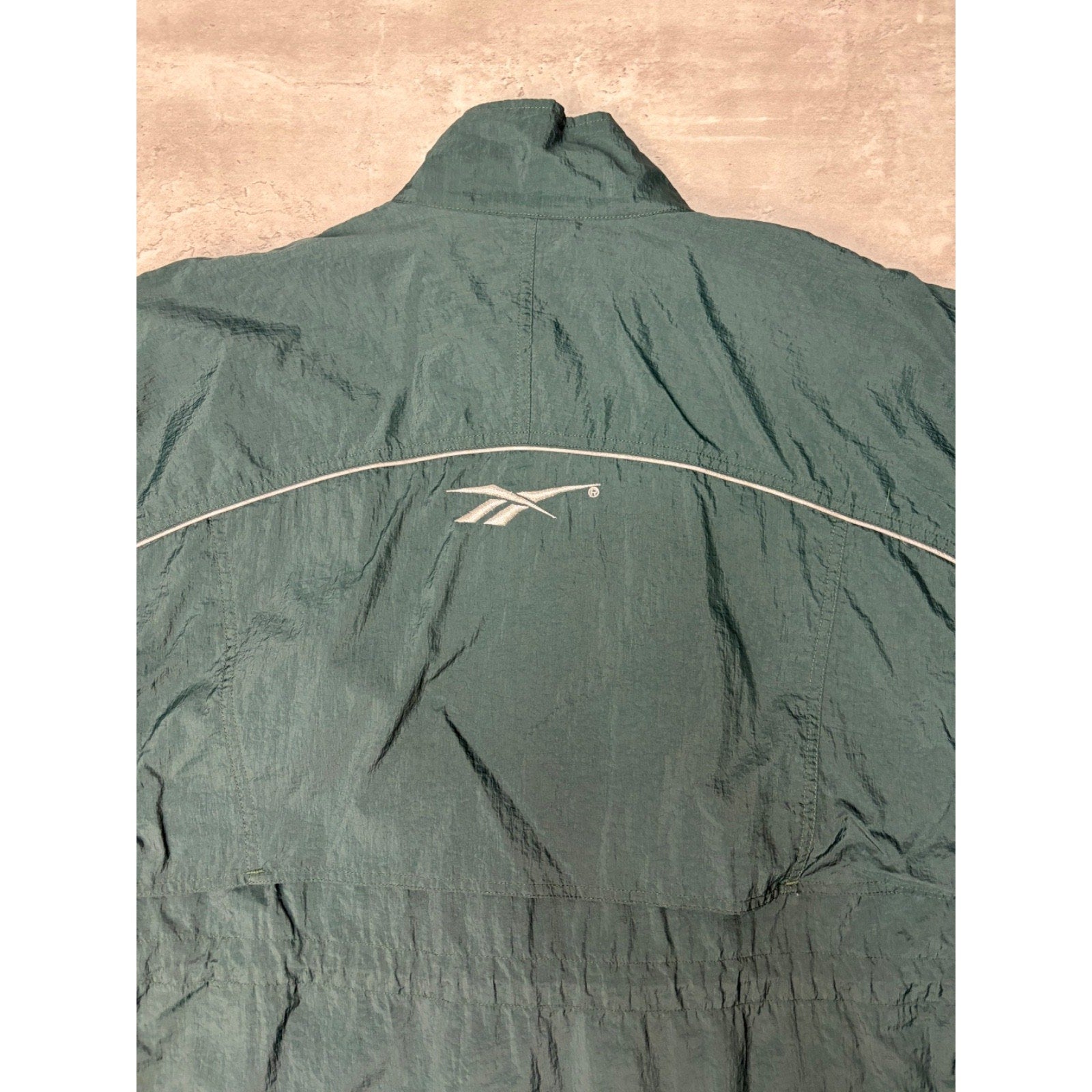 Vintage 90s Reebok Embroidered Logo Nylon Windbreaker Jacket Size Medium
