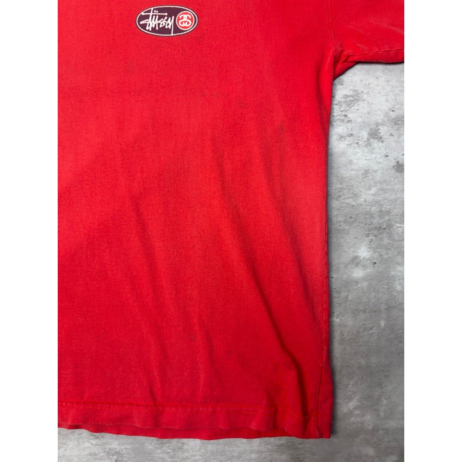 Vintage 90s Stussy Oval Logo Graphic T-Shirt Size Medium