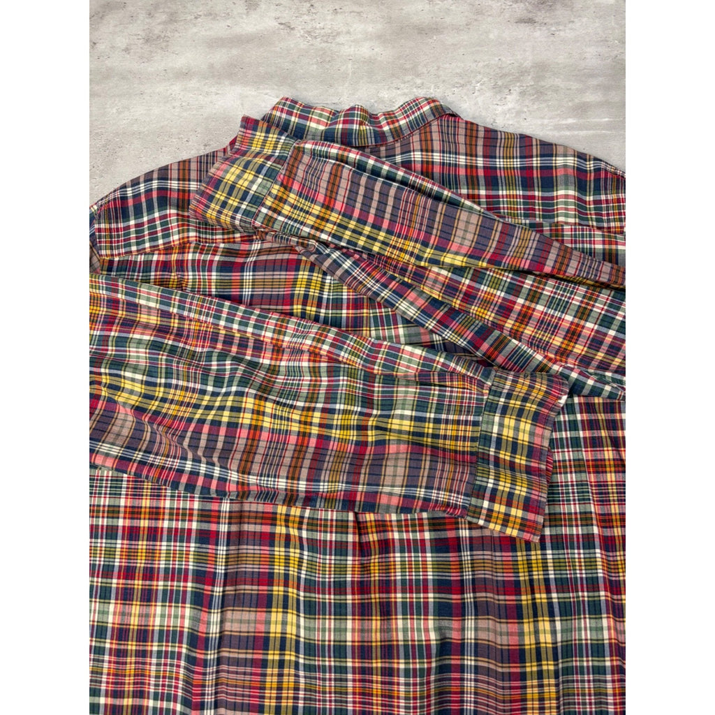 Vintage Polo Ralph Lauren Embroidered Pony Plaid Button Up Shirt Size XL