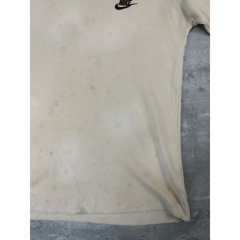Vintage 2000s Nike Spellout Swoosh Thermal Long Sleeve T-Shirt Size XL