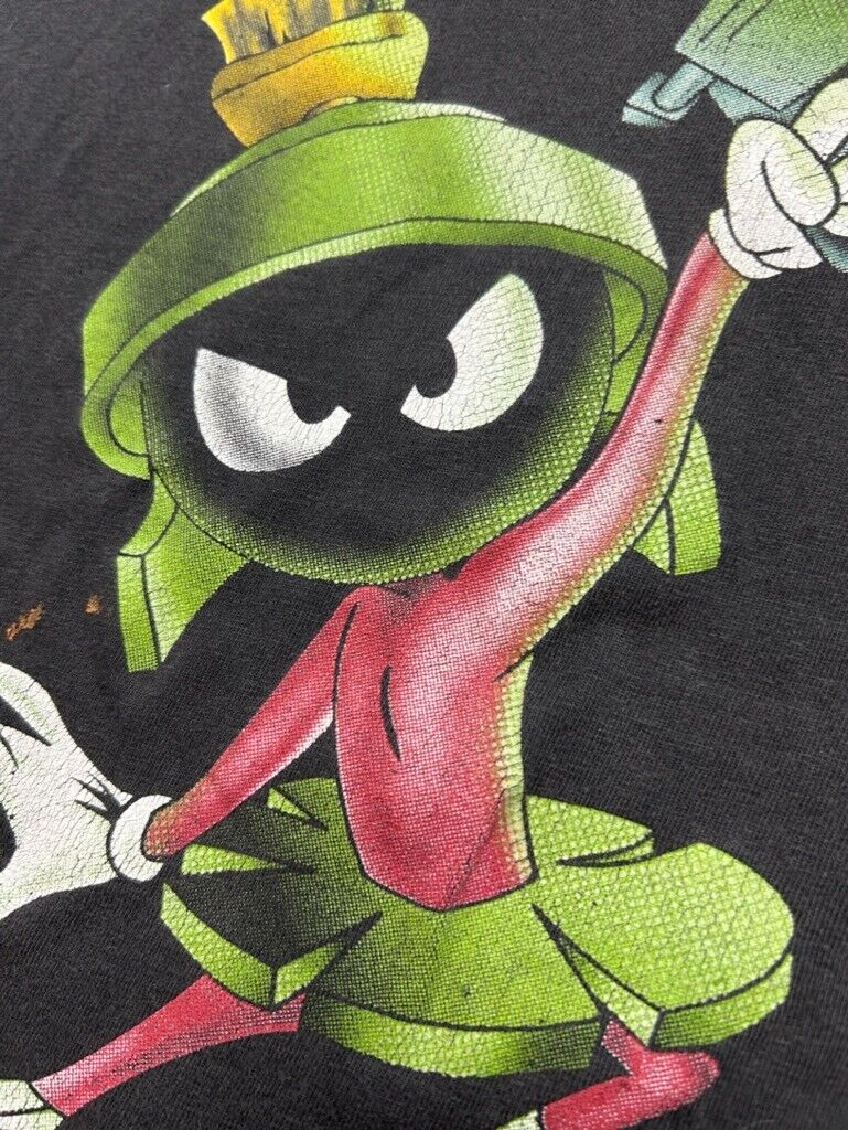 Vintage 1997 Looney Tunes Marvin The Martian Cartoon Graphic T-Shirt Size Large