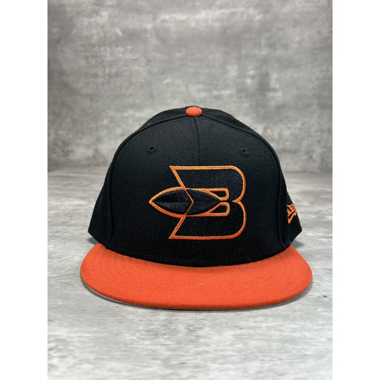 Buffalo Braves NBA Embroidered Logo Retro Fitted Hat 7 1/2 Black/Orange