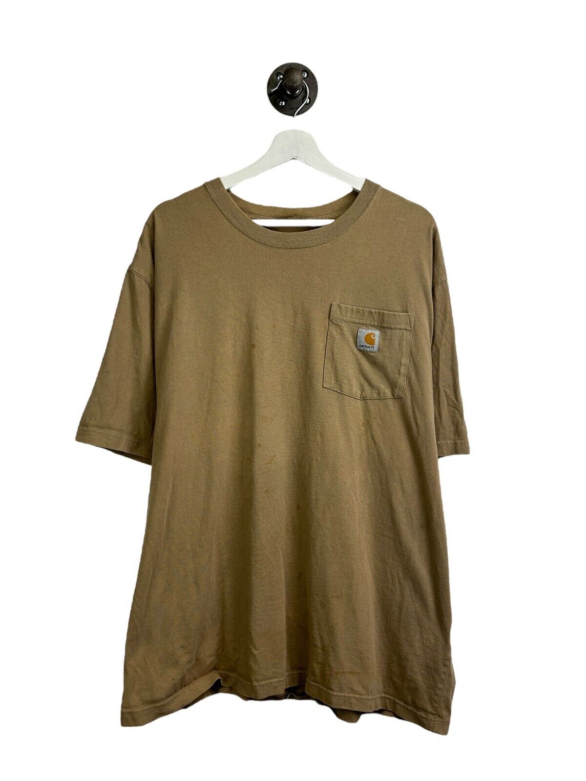 Carhartt Beige Embroidered Logo Pocket T-Shirt Size XL