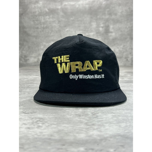 Vintage 90s Winston Cigarettes The Wrap Embroidered Spellout Snapback Hat OSFA