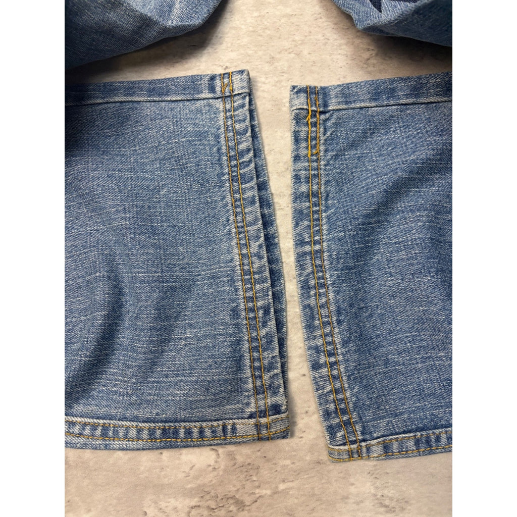 Vintage Y2K Womens Phat Farm Embroidered Spellout Medium Wash Denim Pants