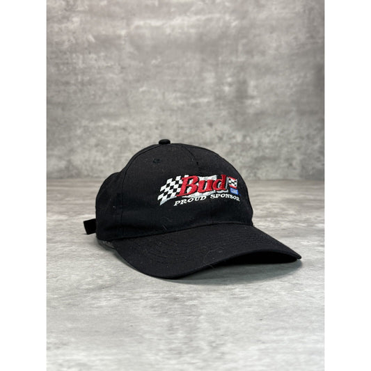 Vintage 2000s Budweiser Racing Nascar Embroidered Spellout Strapback Hat OSFA