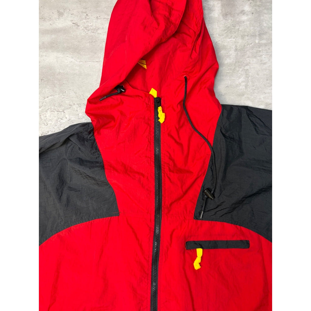 Vintage 90s Marlboro Adventure Team Two Tone Hooded Windbreaker Jacket Sz Large