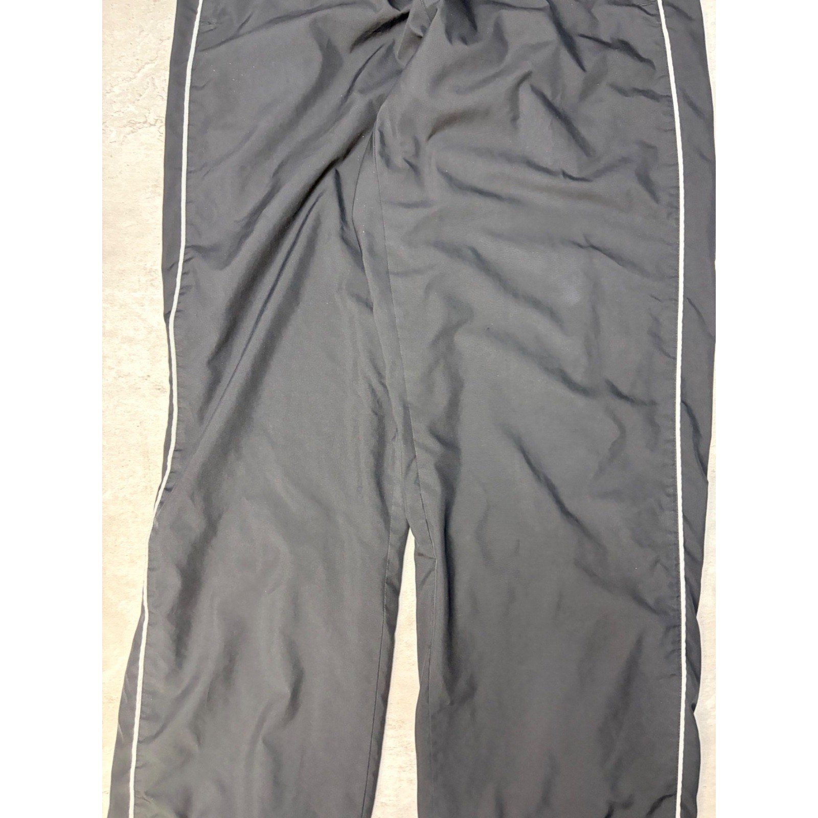 Vintage 2000s Nike Embroidered Swoosh Black Nylon Track Pants Size Large