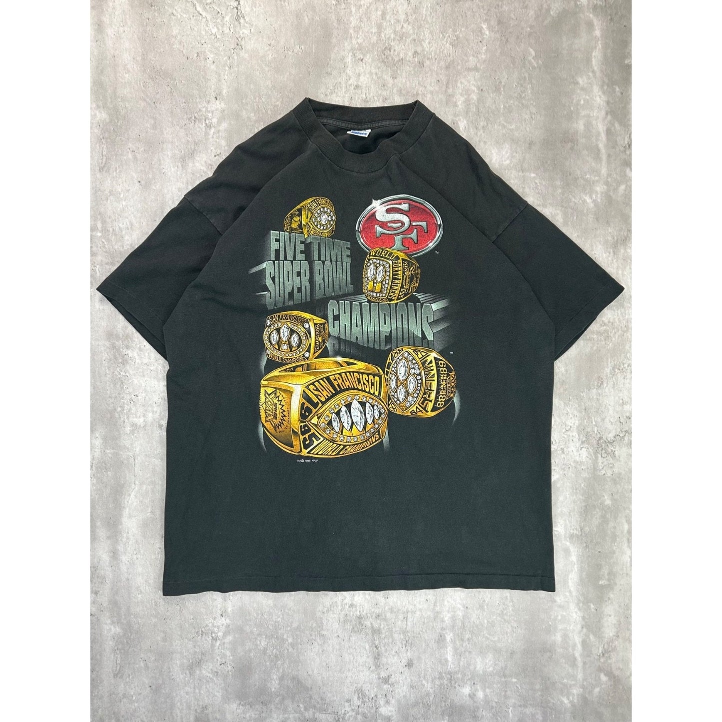 Vintage 1995 San Fransisco 49ers NFL 5x Super Bowl Champs T-Shirt Size XL