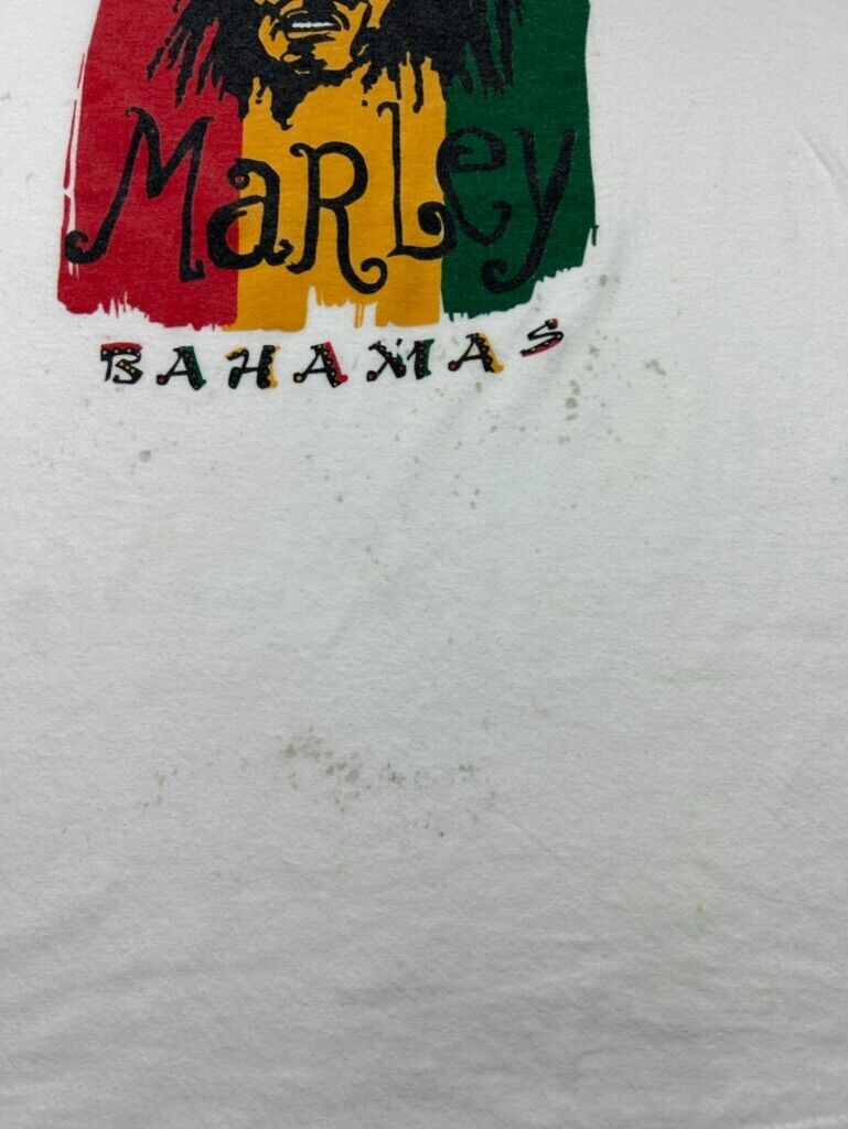 Vintage Bob Marley Bahamas Reggae Music Destination Graphic T-Shirt Size Medium