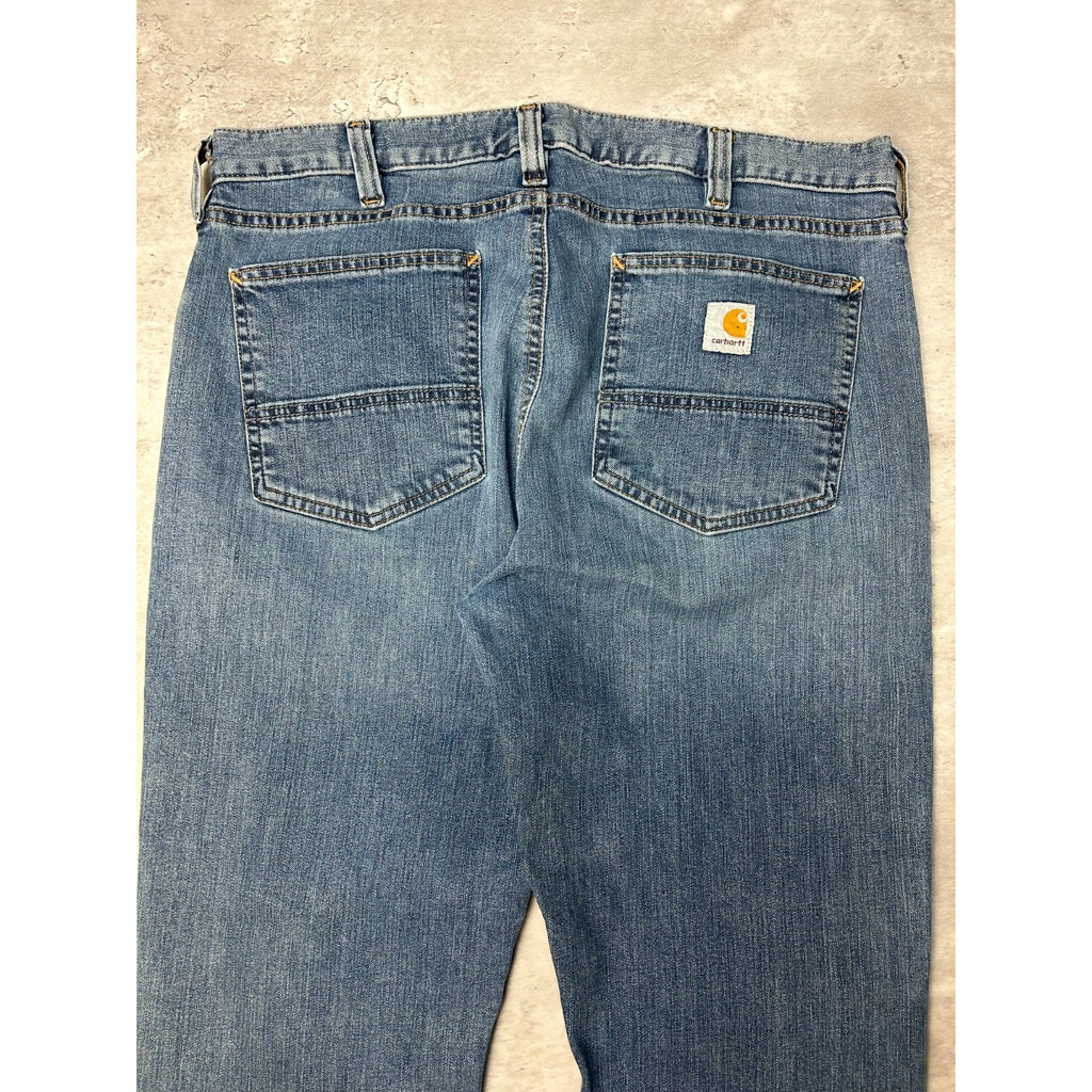 Carhartt Relaxed Fit Dark Wash Denim Workwear Pants Size 36