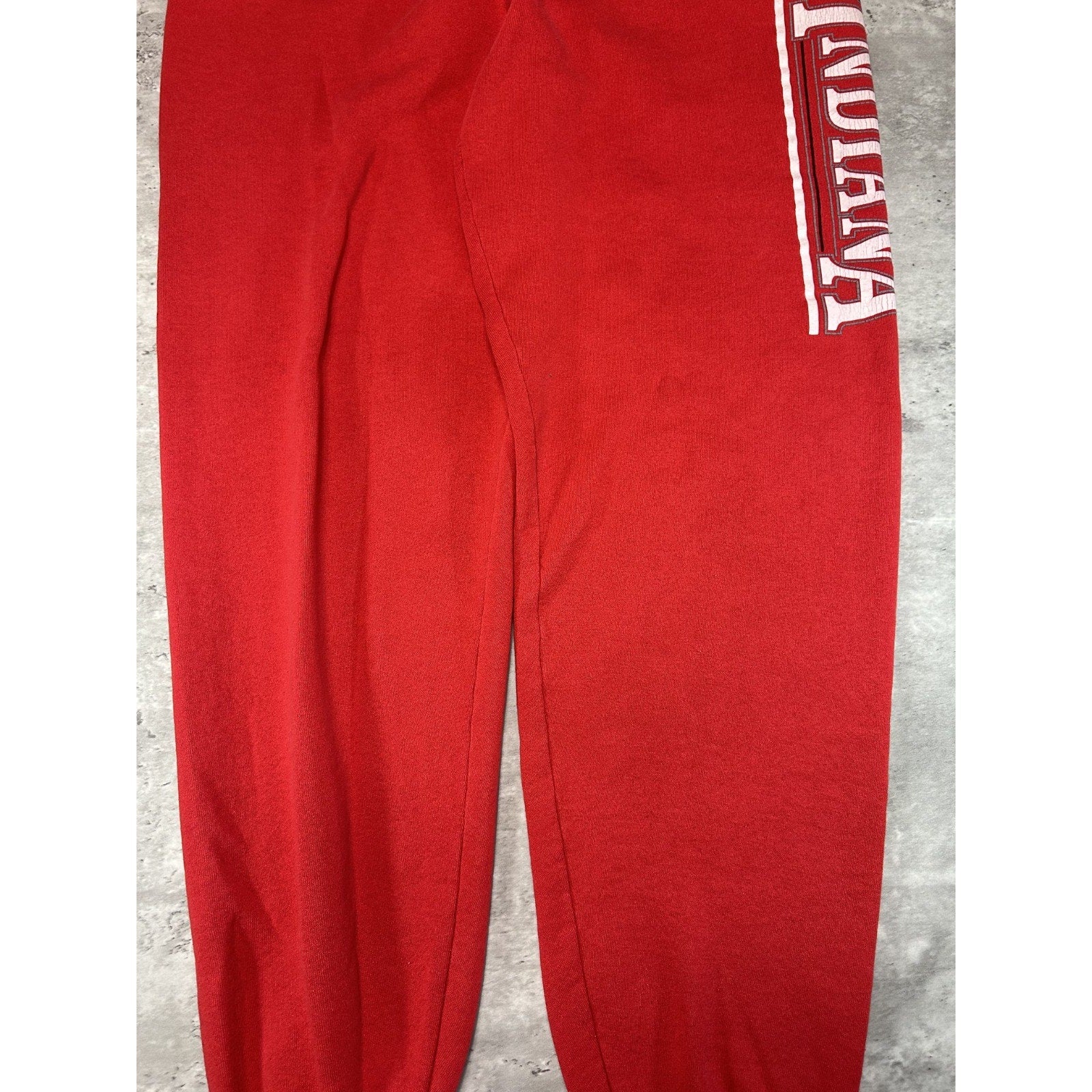 Vintage 90s Indiana Hoosiers NCAA Graphic Spellout Sweat Pants Size Large Red