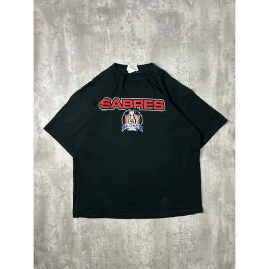 Vintage 1999 Buffalo Sabres NHL Stanley Cup Champs T-Shirt Size 2XL Black