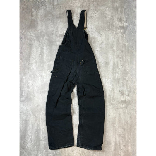 Vintage 90s Carhartt Canvas Workwear Carpenter Overalls Size 34 Black