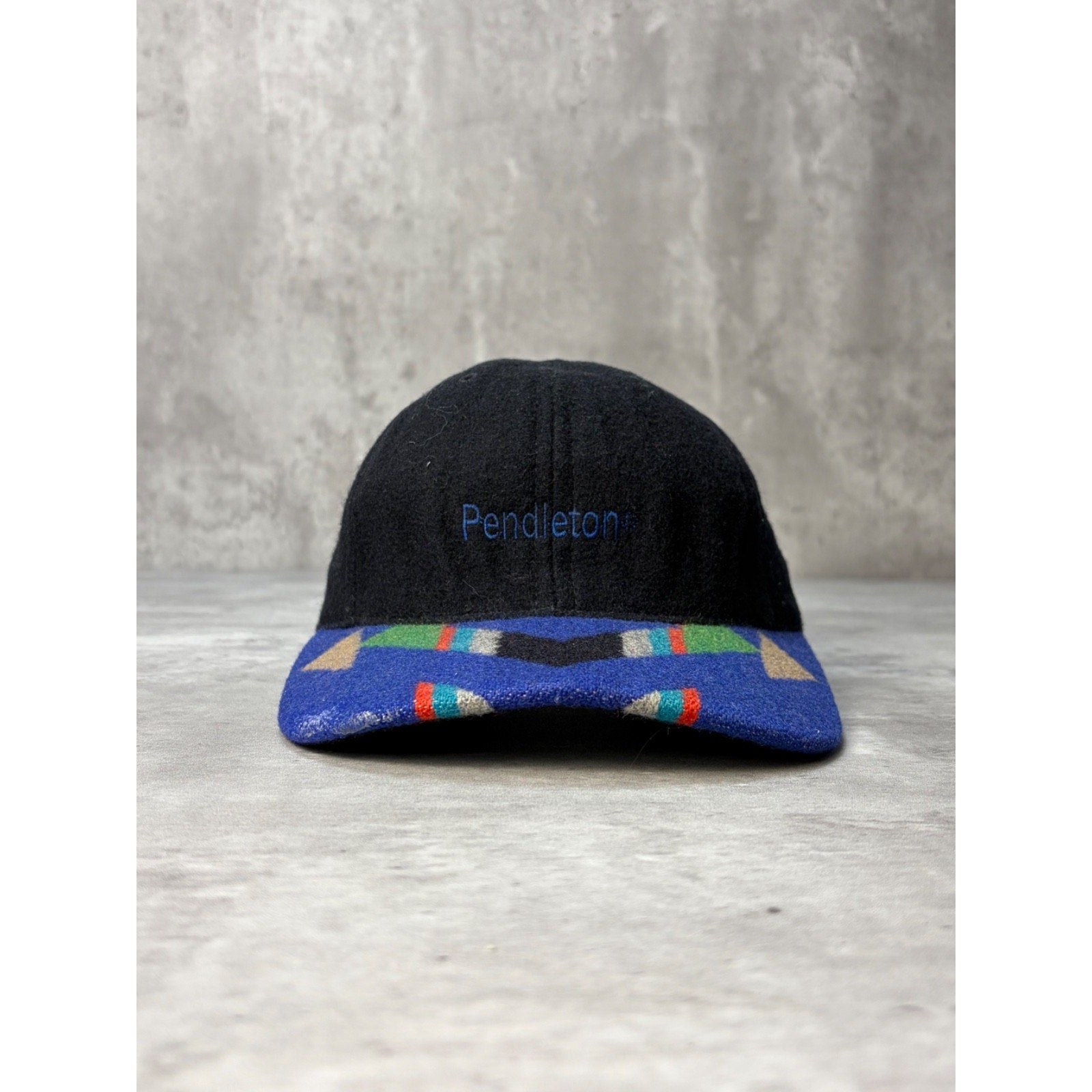 Vintage Pendleton Embroidered Spellout Aztec Brim Western Strapback Hat OSFA