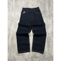 Vintage Y2K Womens Johnny Blaze Embroidered Script Dark Wash Denim Pants 29x28