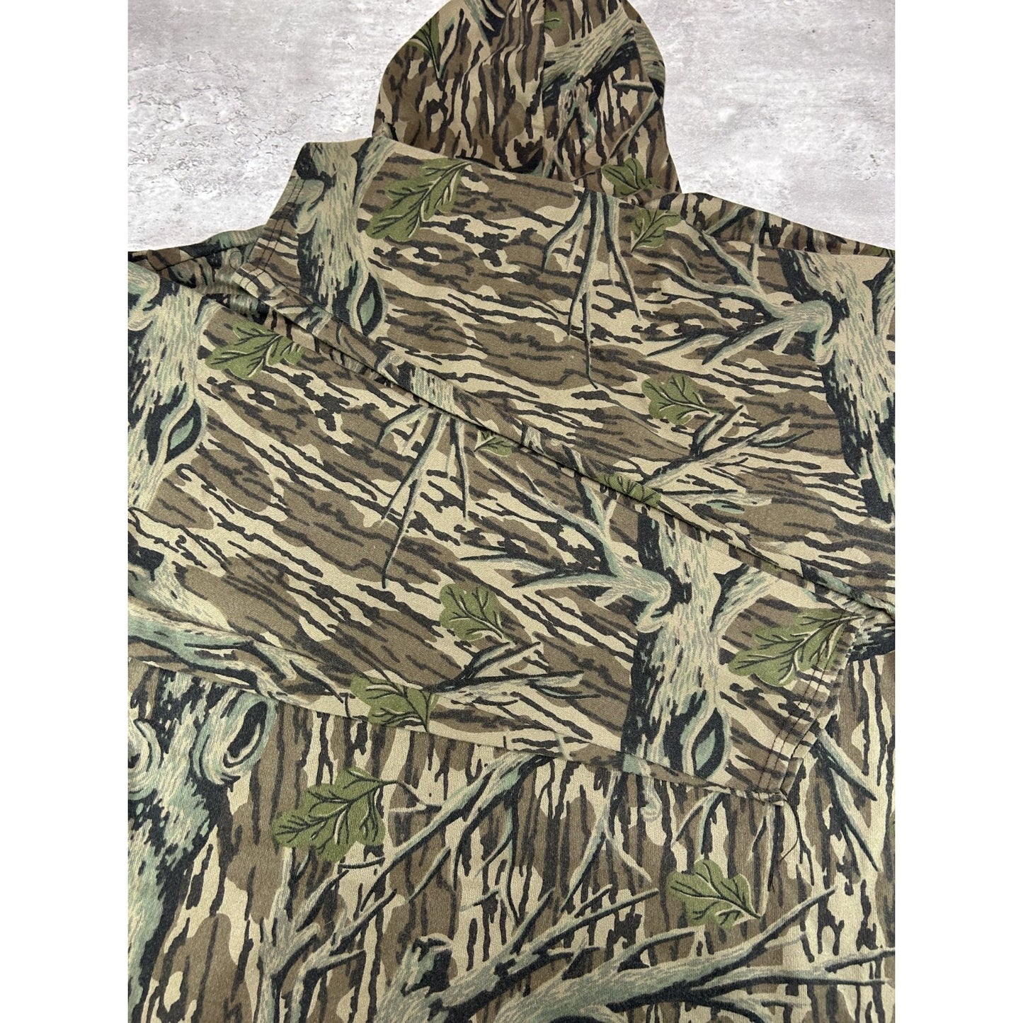 Vintage 80s/90s Muleskin Tree Camo Hunting Full Zip Hooded Sweatshirt Size XL