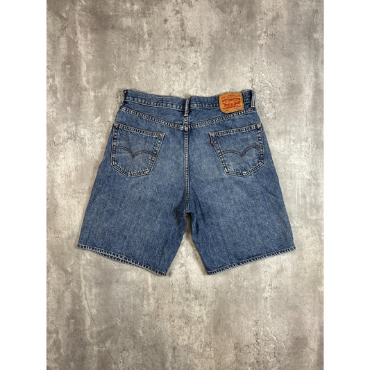 Vintage Levis 550 Red Tab Medium Wash Denim Shorts Size 36 Blue