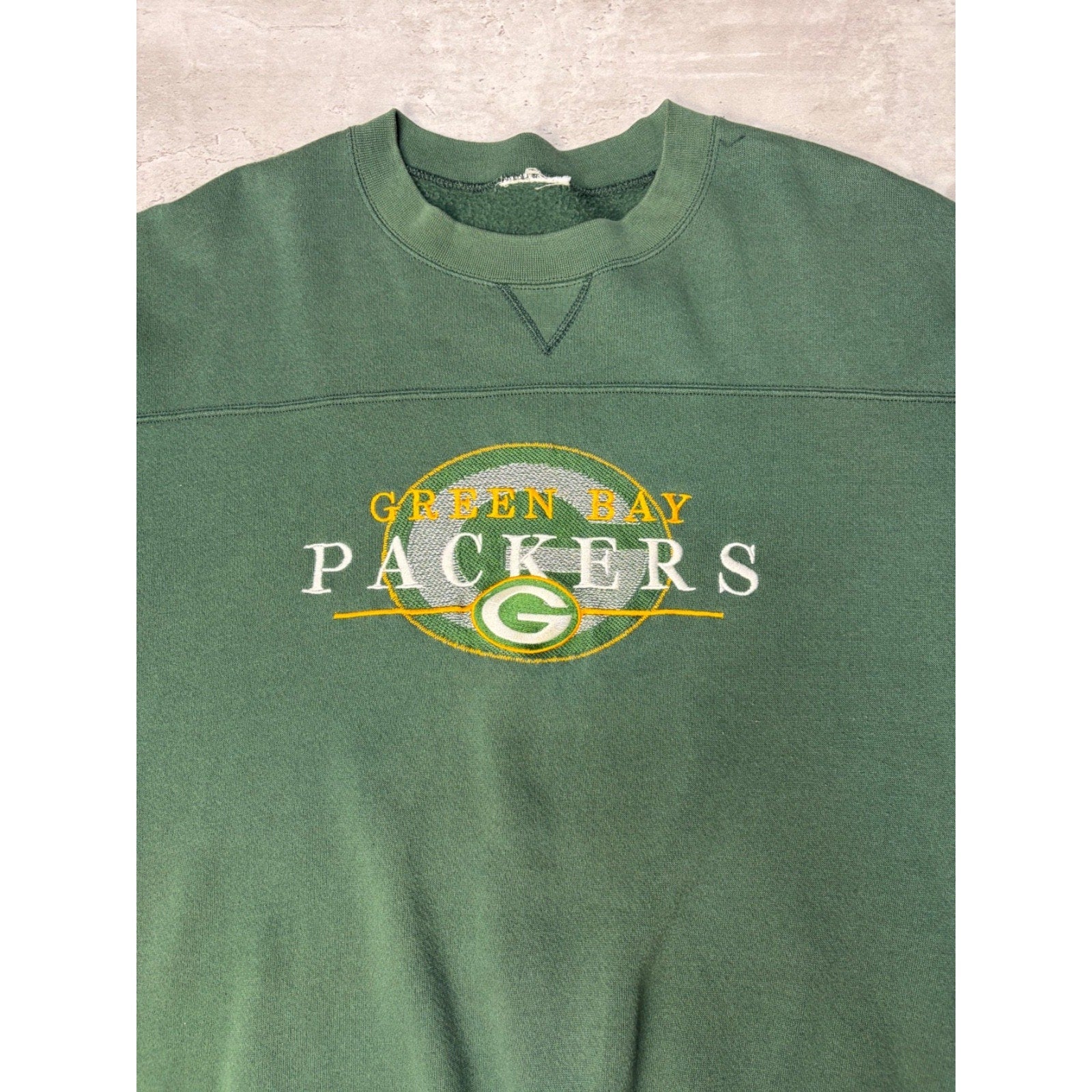 Vintage 90s Green Bay Packers NFL Embroidered Spellout Sweatshirt Size XL