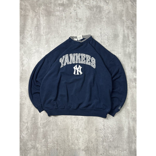 Vintage 2000s New York Yankees MLB Embroidered Spellout Sweatshirt Size XL