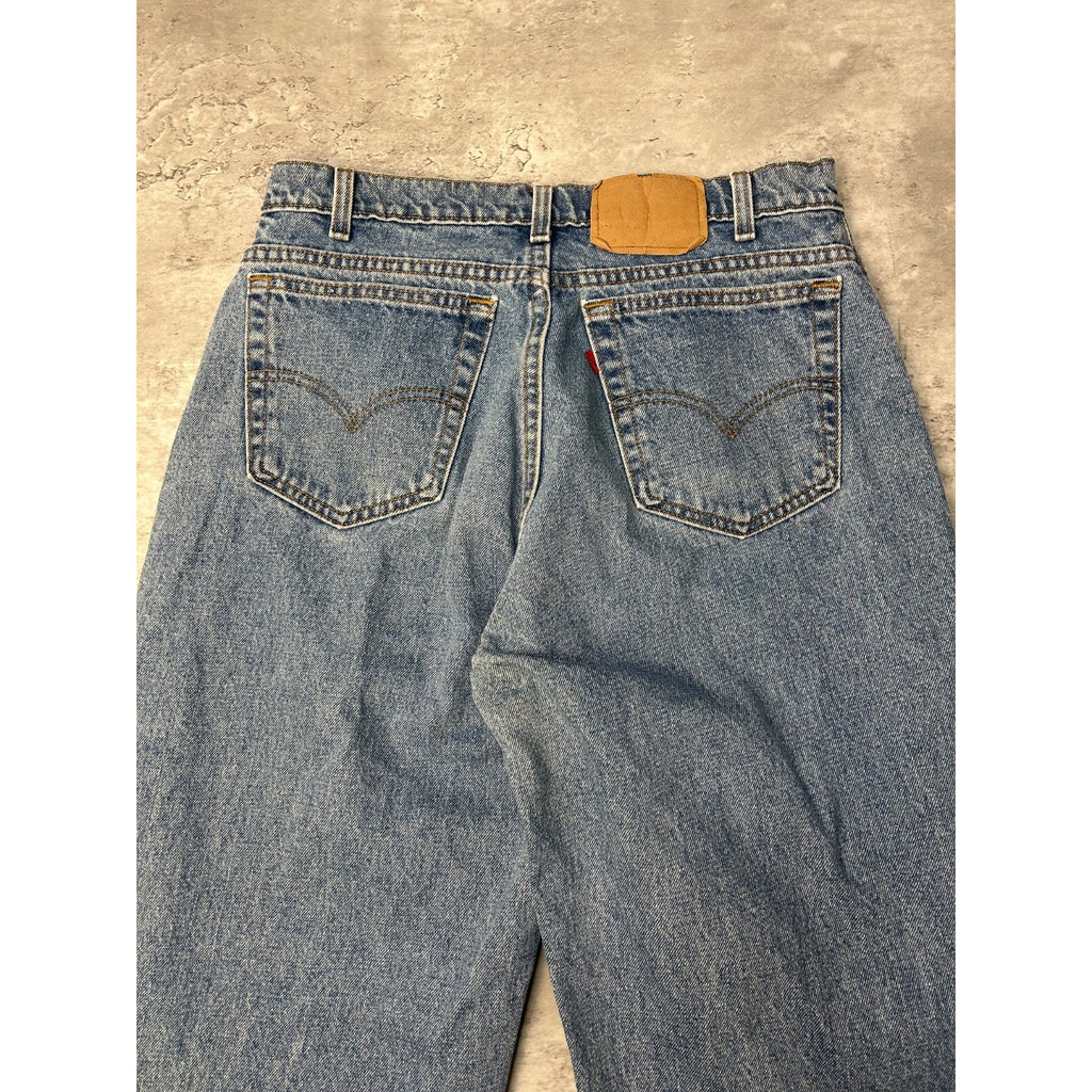 Vintage 90s Levis 550 Red Tab Relaxed Fit Medium Wash Denim Pants Size 33