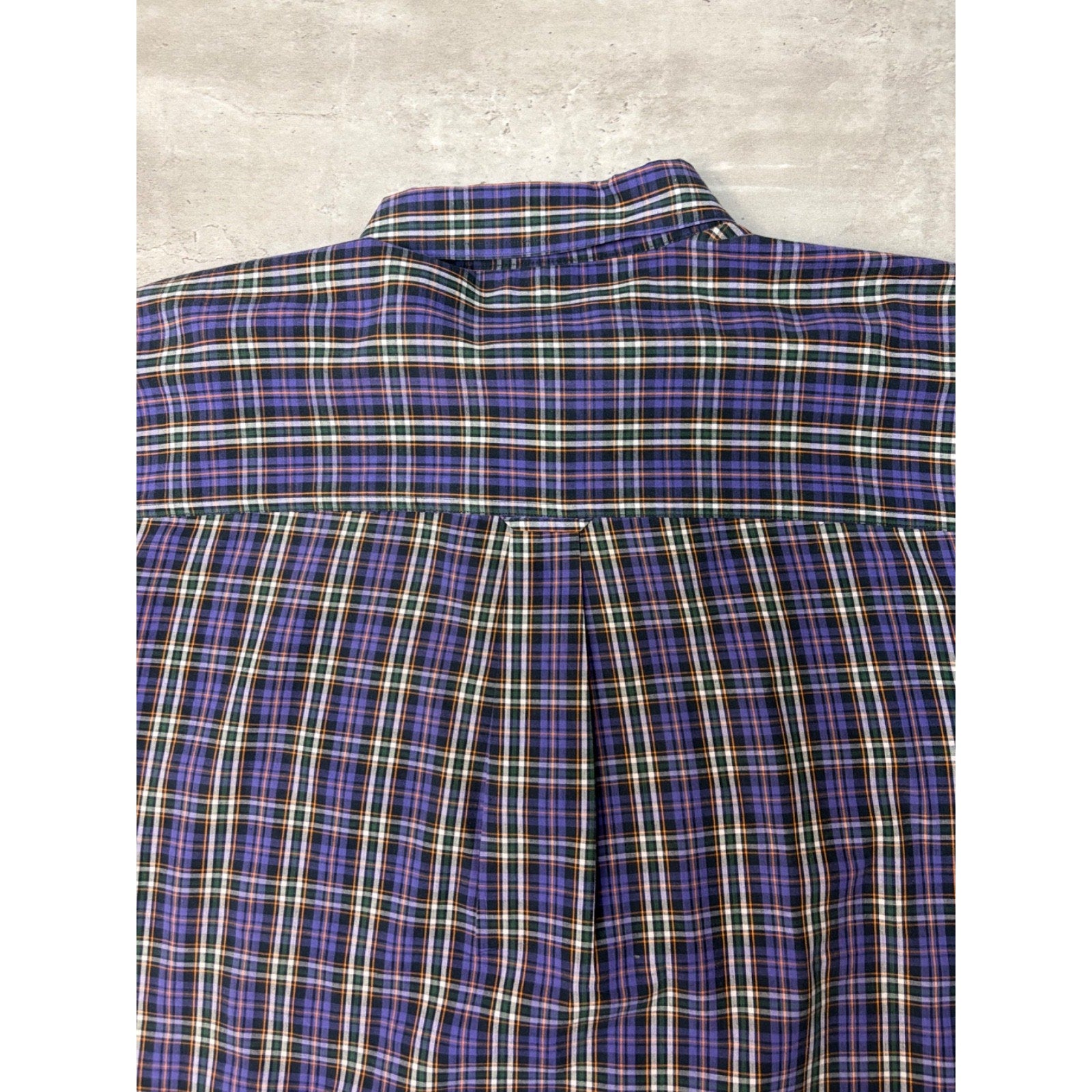 Vintage Chaps Embroidered Crest Plaid Cropped Button Up Shirt Size XL