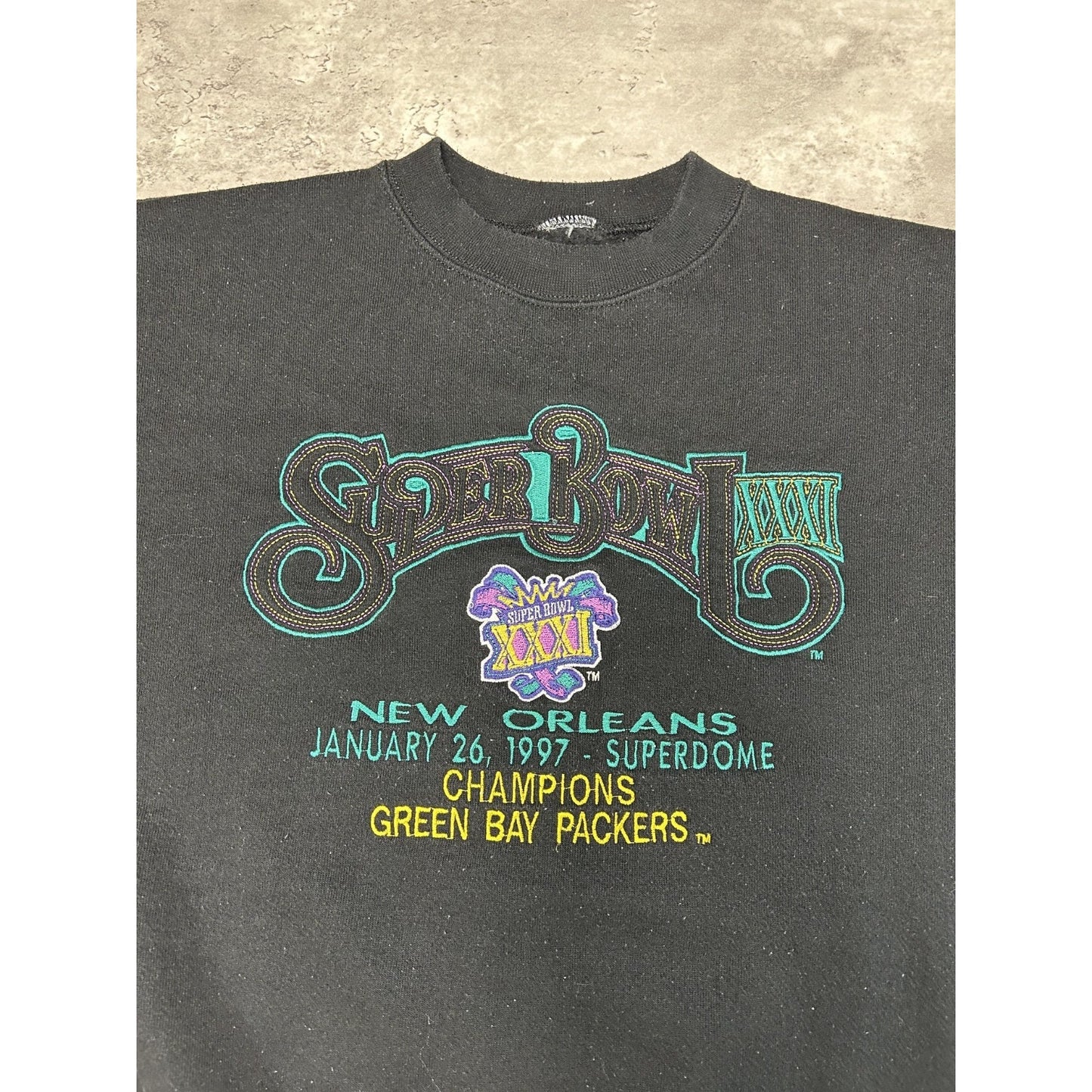 Vintage 1997 Green Bay Packers NFL Super Bowl XXXI Champs Sweatshirt Size XL