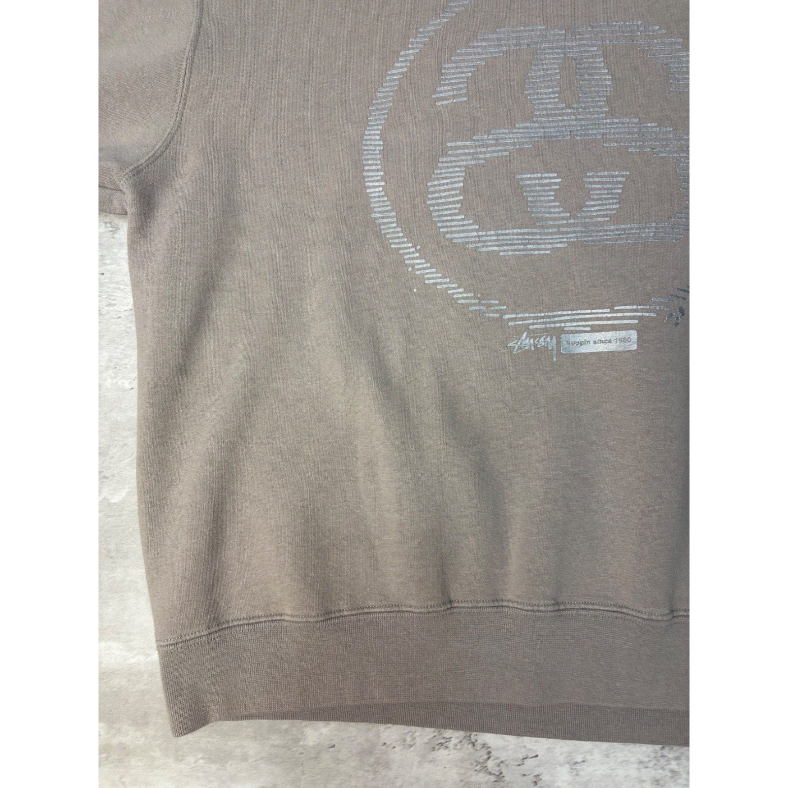 Vintage Stussy 3M Double S Graphic Logo Earth Tone Sweatshirt Size Small