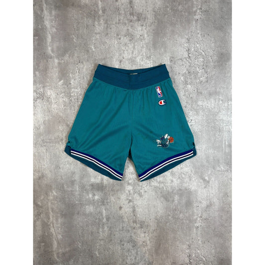 Vintage 80s Charlotte Hornets NBA Champion Nylon Shorts Size Large YOUTH