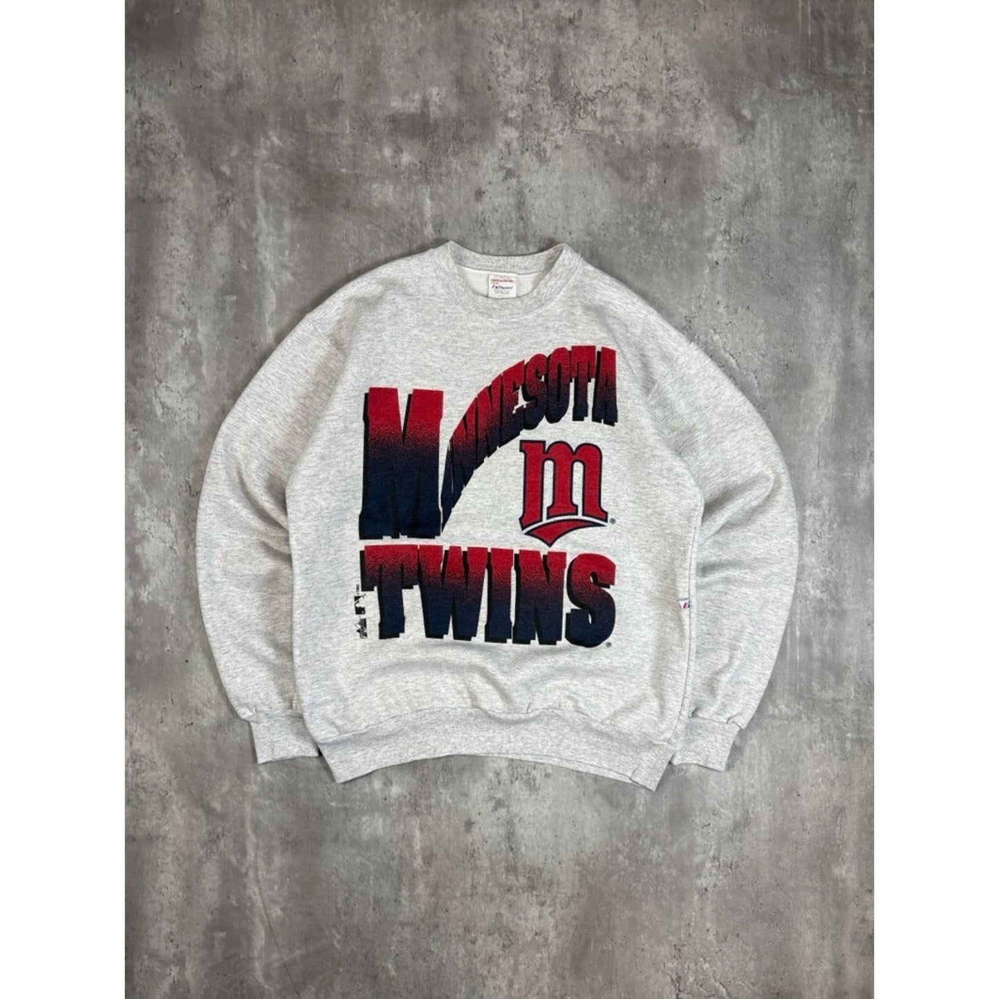 Vintage 1993 Minnesota Twins MLB Graphic Spellout Baseball Sweatshirt Size Large