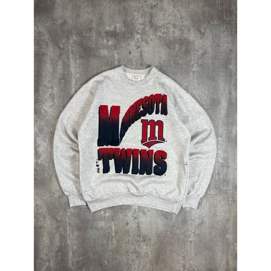 Vintage 1993 Minnesota Twins MLB Graphic Spellout Baseball Sweatshirt Size Large