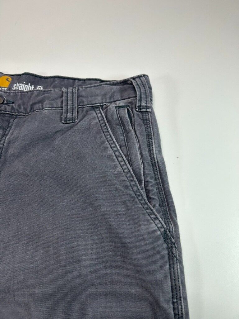 Carhartt Straight Fit Canvas Workwear Pants Size 35 Gray